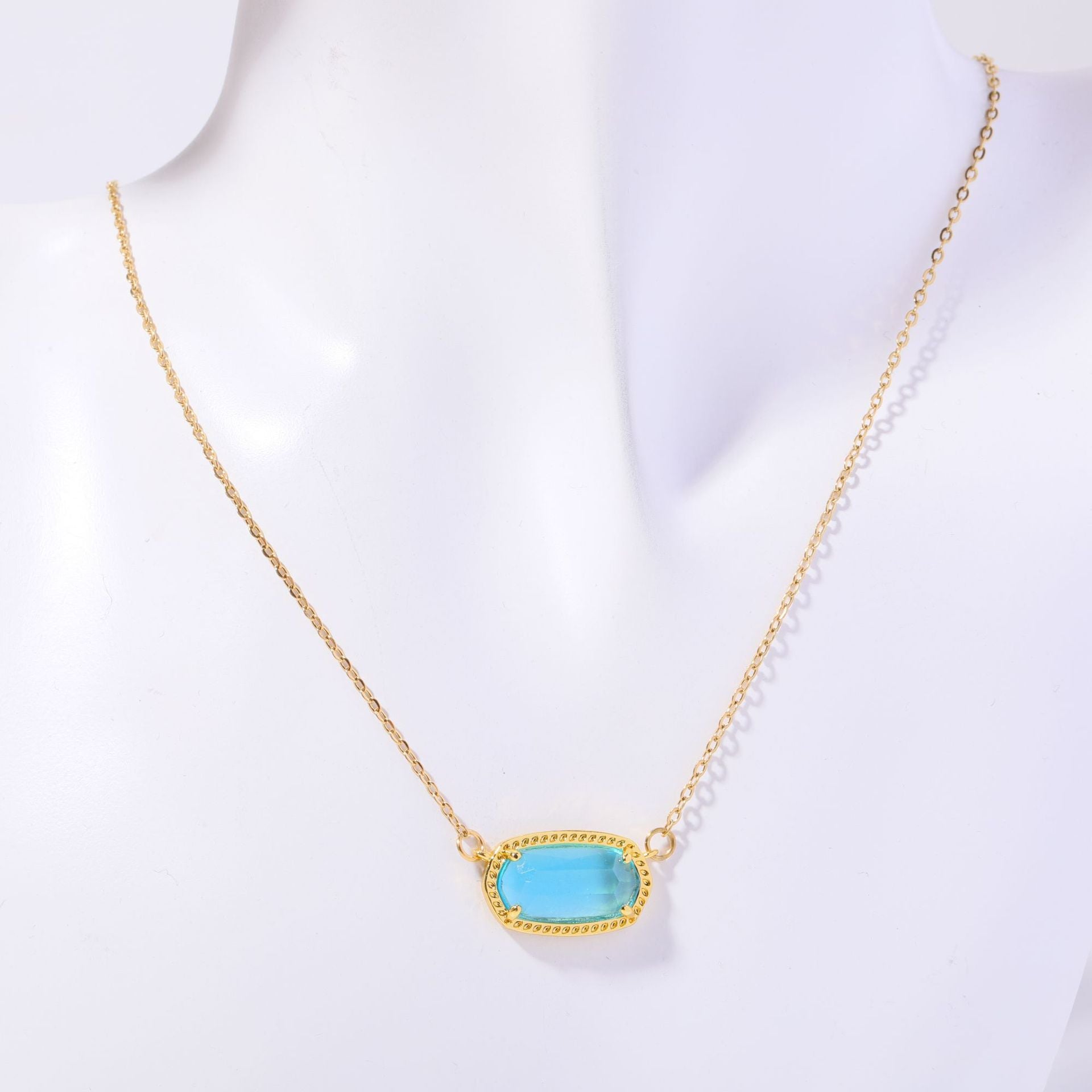 Wholesale Gold-plated copper December birthstone necklace