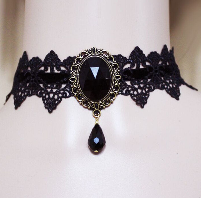 Wholesale Gothic Vintage Punk Lace Choker Necklace Alloy Jewelry Accessory Gift