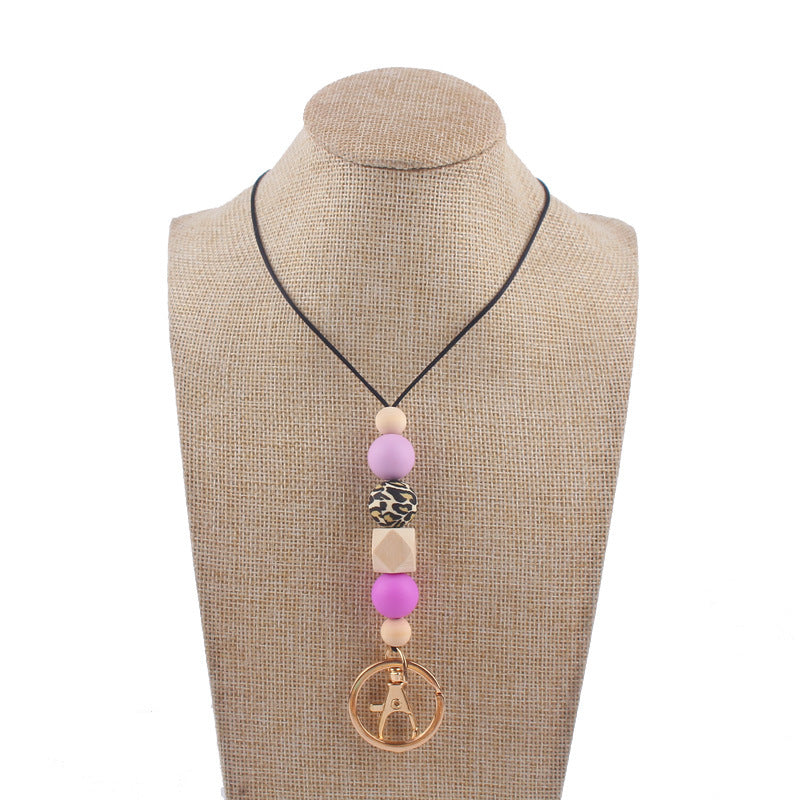 Wholesale Cartoon Mushroom Silicone Bead Necklace Pendant Keychain ACC-KC-GuangTian021