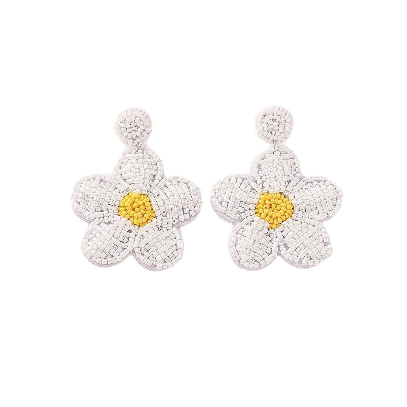 Wholesale Gesang Flower Hand-woven Beaded Earrings