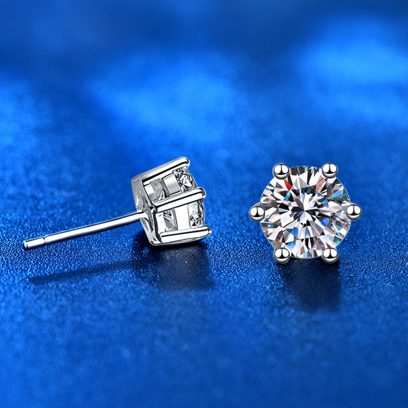 Wholesale  moissanite classic six-claw luxury earrings