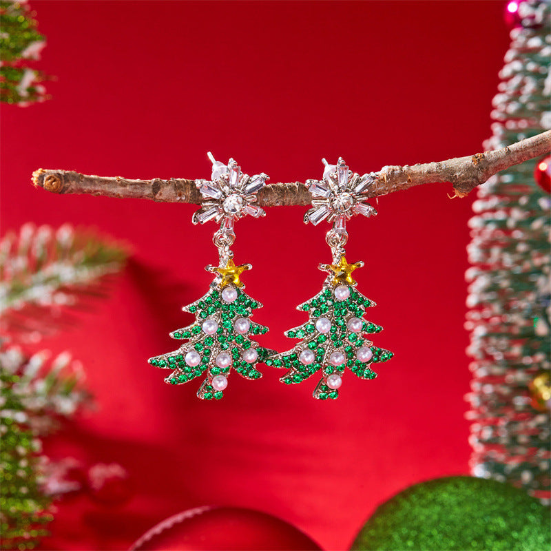 Wholesale Christmas tree bell earrings