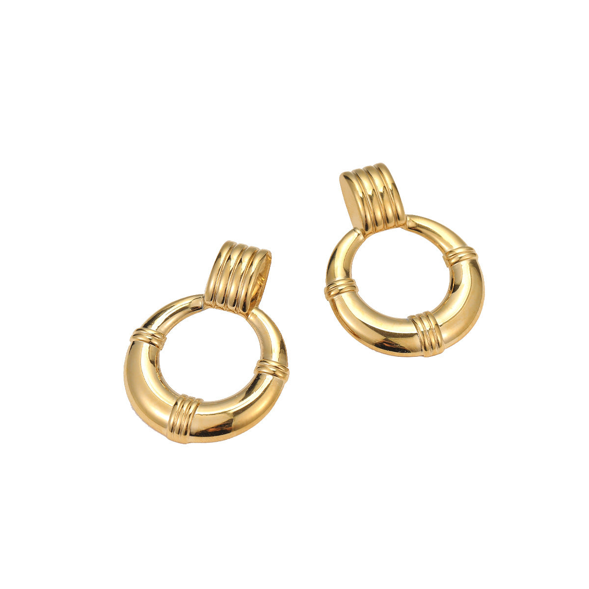 Wholesale  Stainless Steel Hoop Earrings Plated with 18K Gold Earrings