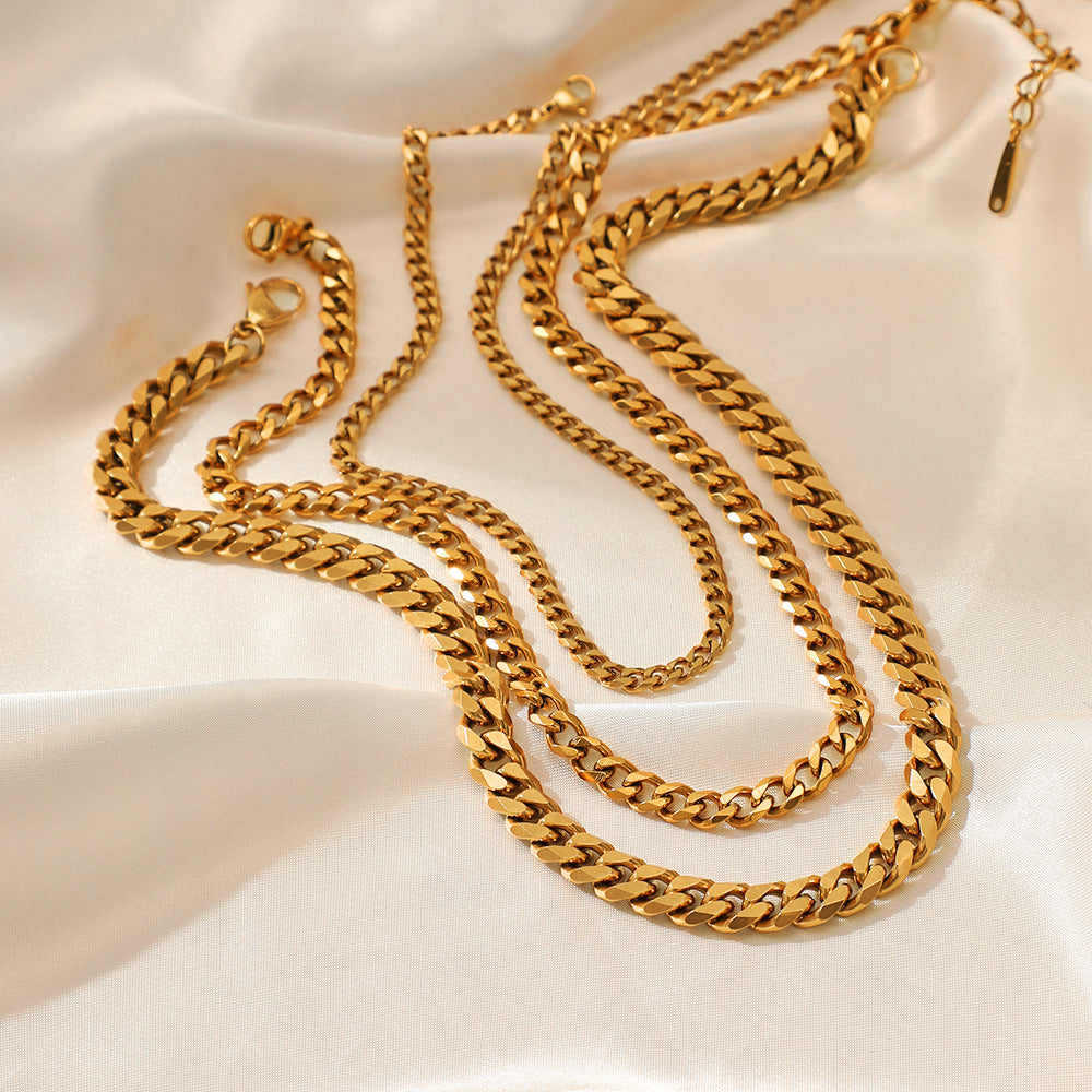 Wholesale Cuban Gold-Plated Stainless Steel Necklace