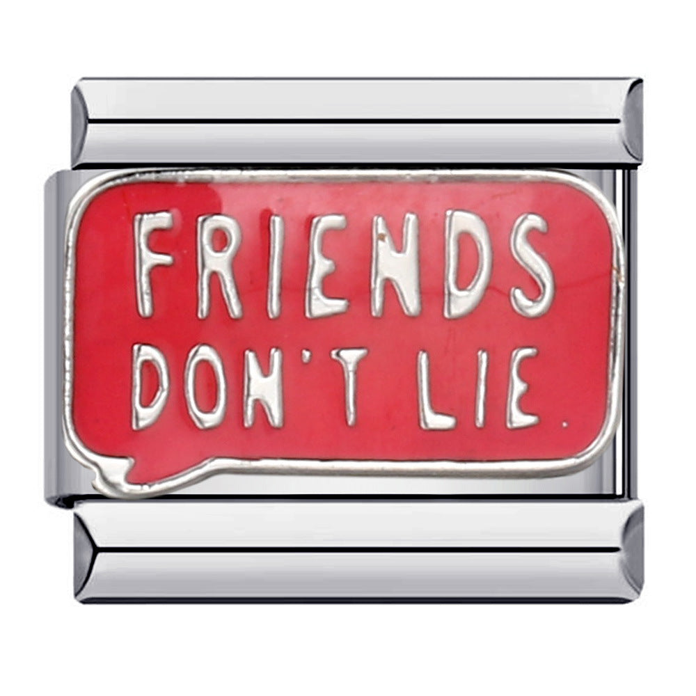 Wholesale Italian Charm Bracelet DIY Splicing Pink Stainless Steel Composable Bracelet