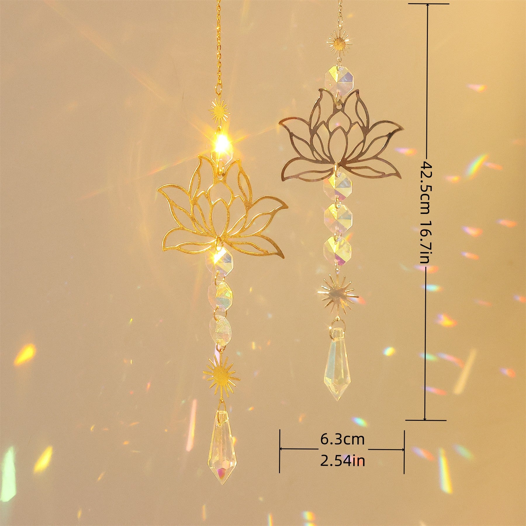 Wholesale water lotus crystal sun catcher home garden hanging ornaments  decoration
