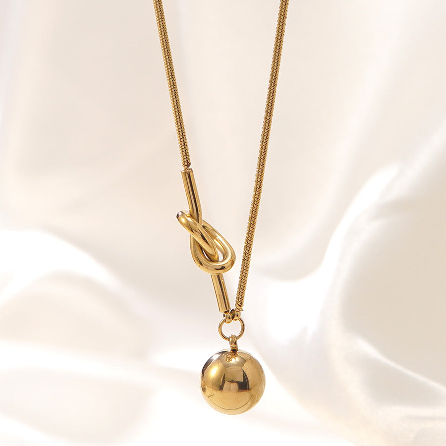 Wholesale knotted round bead  necklace non-fading  necklace