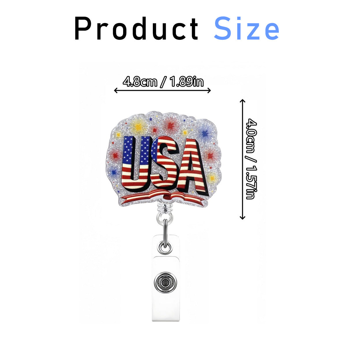 Wholesale Acrylic glitter Independence Day medical   Badge Reels