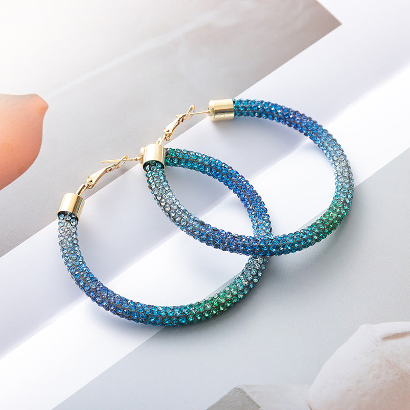 Wholesale  Independence Day gradient color earrings