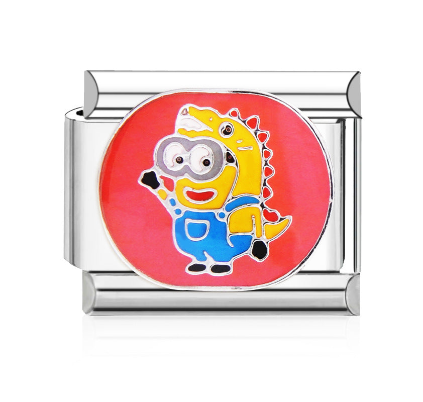 Wholesale  9mm Italian Charm Starter Bracelets DIY square Single Section Creative Stainless Steel Composable Bracelet