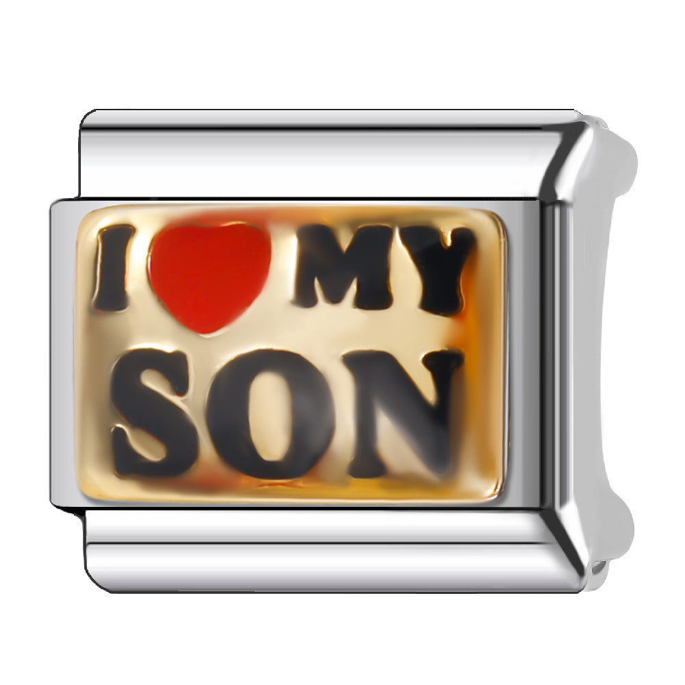 Wholesale Italian Charm Bracelet 9mm DIY Splicing Creative Pattern Stainless Steel Composable Bracelet