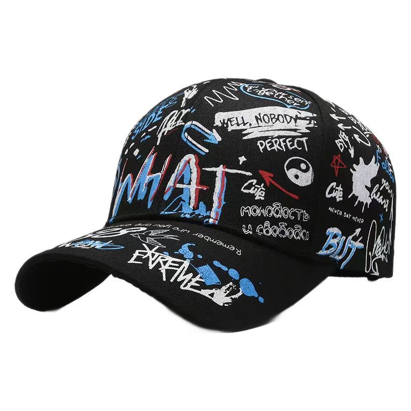 Wholesale Chic Graffiti Baseball Cap Unisex Adjustable Breathable Sun Hat for Outdoor Activities