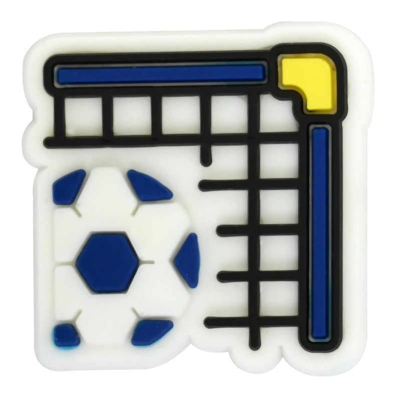 Wholesale Random 100pcs football series  PVC Soft Rubber Shoe Buckle Decoration