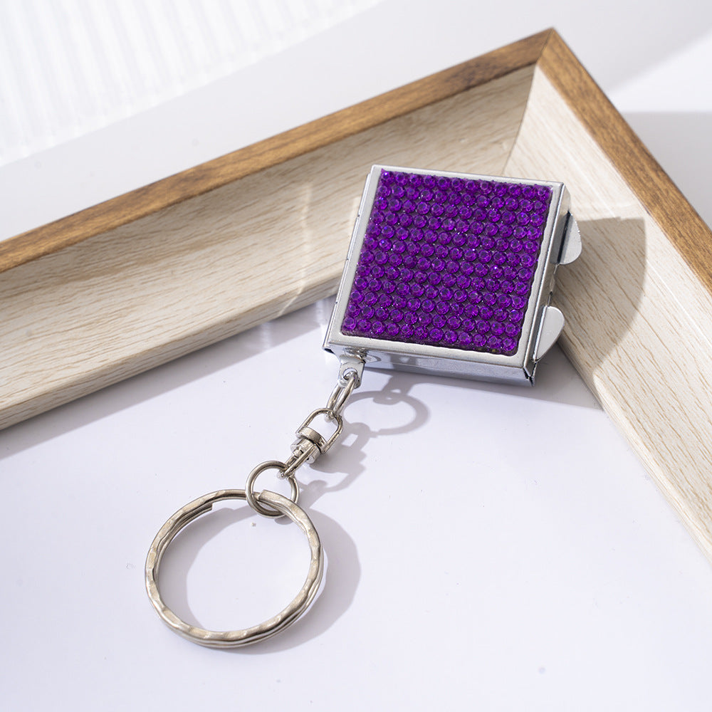 Wholesale Colorful Rhinestone Mini Makeup Mirror Keychains ACC-KC-ZhiYa052