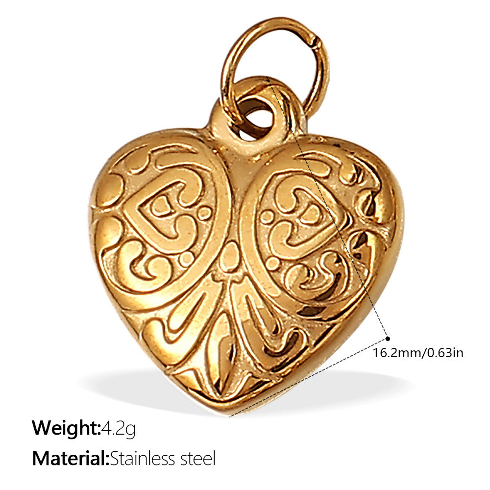 Wholesale  Variety of Peach Heart Stainless Steel Pendant Accessories Collection Lava Diamond Heart DIY Necklace Jewelry
