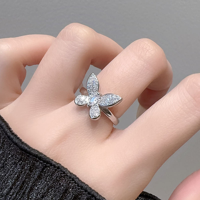Wholesale Butterfly Design Open Ring Adjustable Stackable Chic Jewelry Accessory For Parties And Everyday Wear