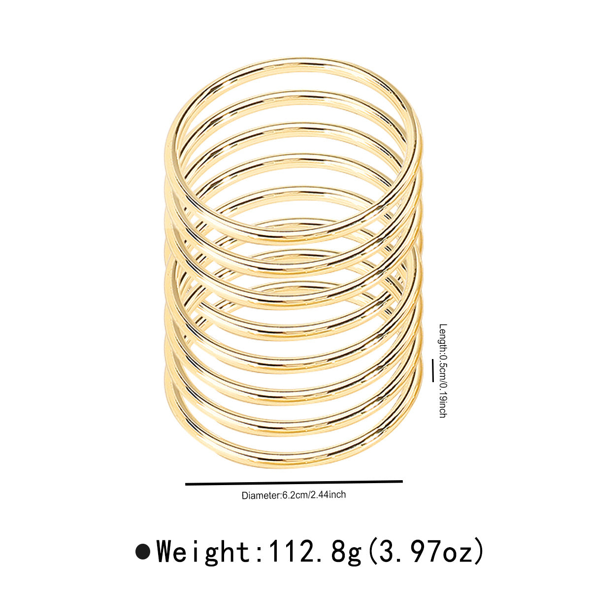 Wholesale classic plain ring bracelet multi-ring stacking round smooth bracelet