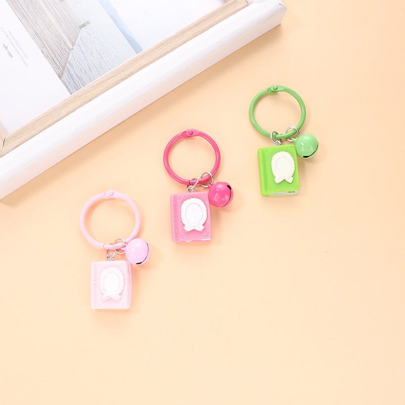 Wholesale Book Bell Keychain Cute Cartoon Hanger Resin Accessories ACC-KC-HuiMei002