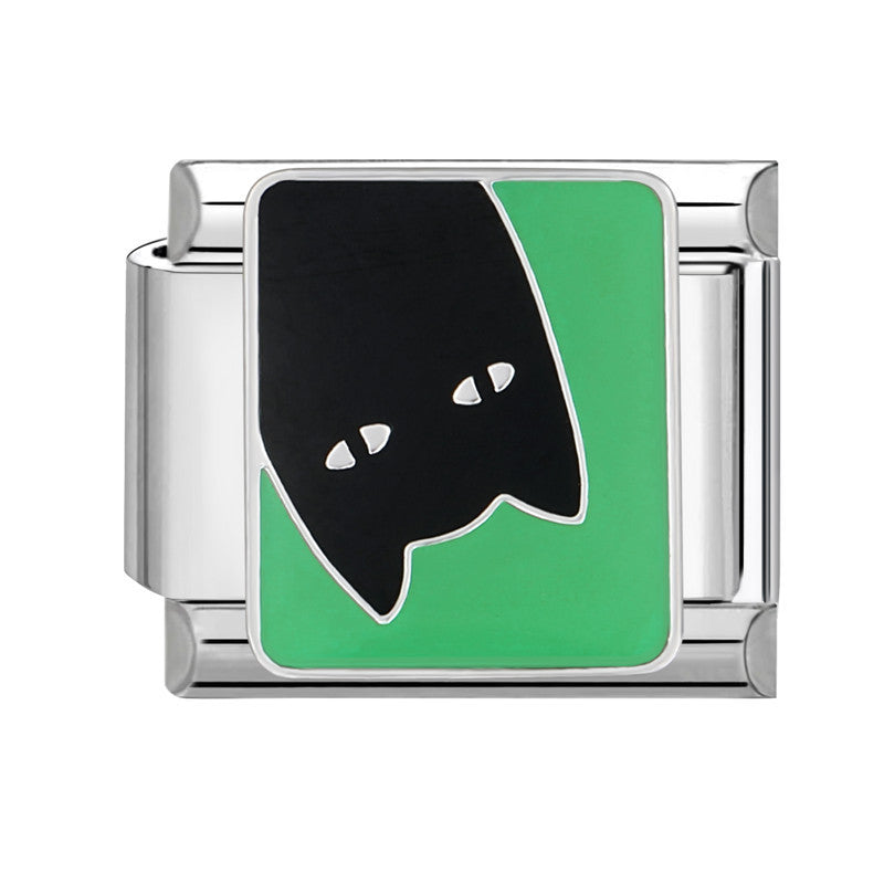 Wholesale Italian Charm Bracelet 9mm DIY Splicing Removable Green Series Titanium Steel Composable Bracelet