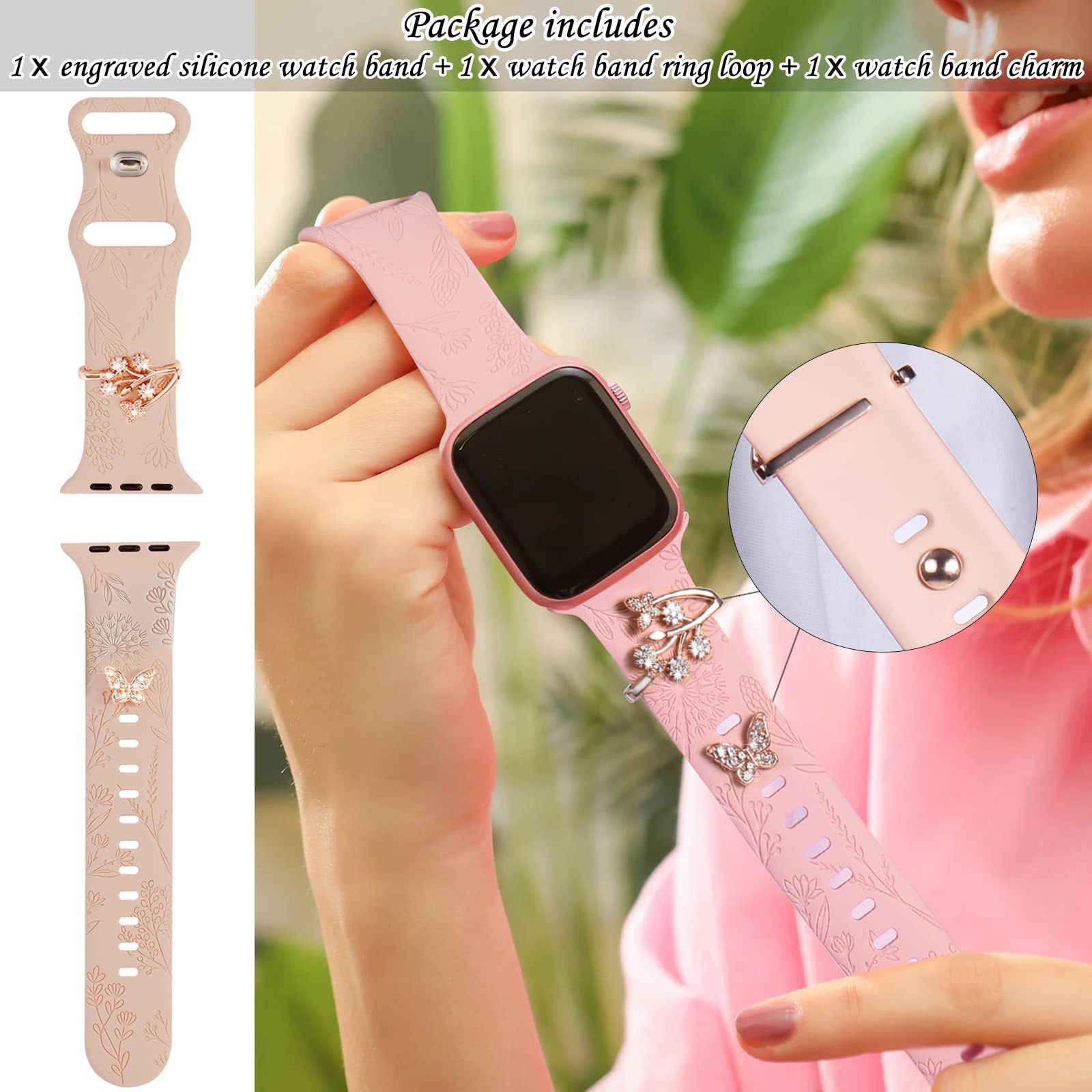 Wholesale Butterfly Branch Pendant Charm Set Gold Plated Rhinestone For Watch Band Decorative Fashion Accessory