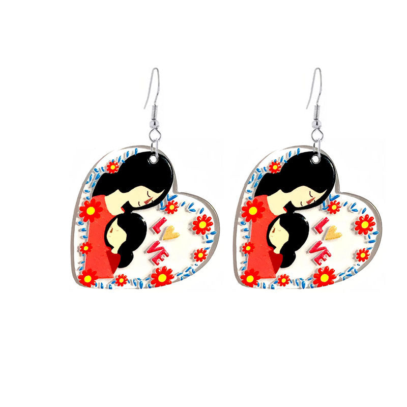 Wholesale Mother's Day LOVE Acrylic Earrings ACC-ES-YiYuan009