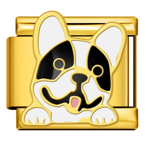 Wholesale  Italian Charm Bracelet 9mm DIY gold and silver pet dog series  Creative Stainless Steel Composable Bracelet