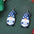 Wholesale  Winter Snowflake Cute Striped Dwarf Pendant Wood Earrings