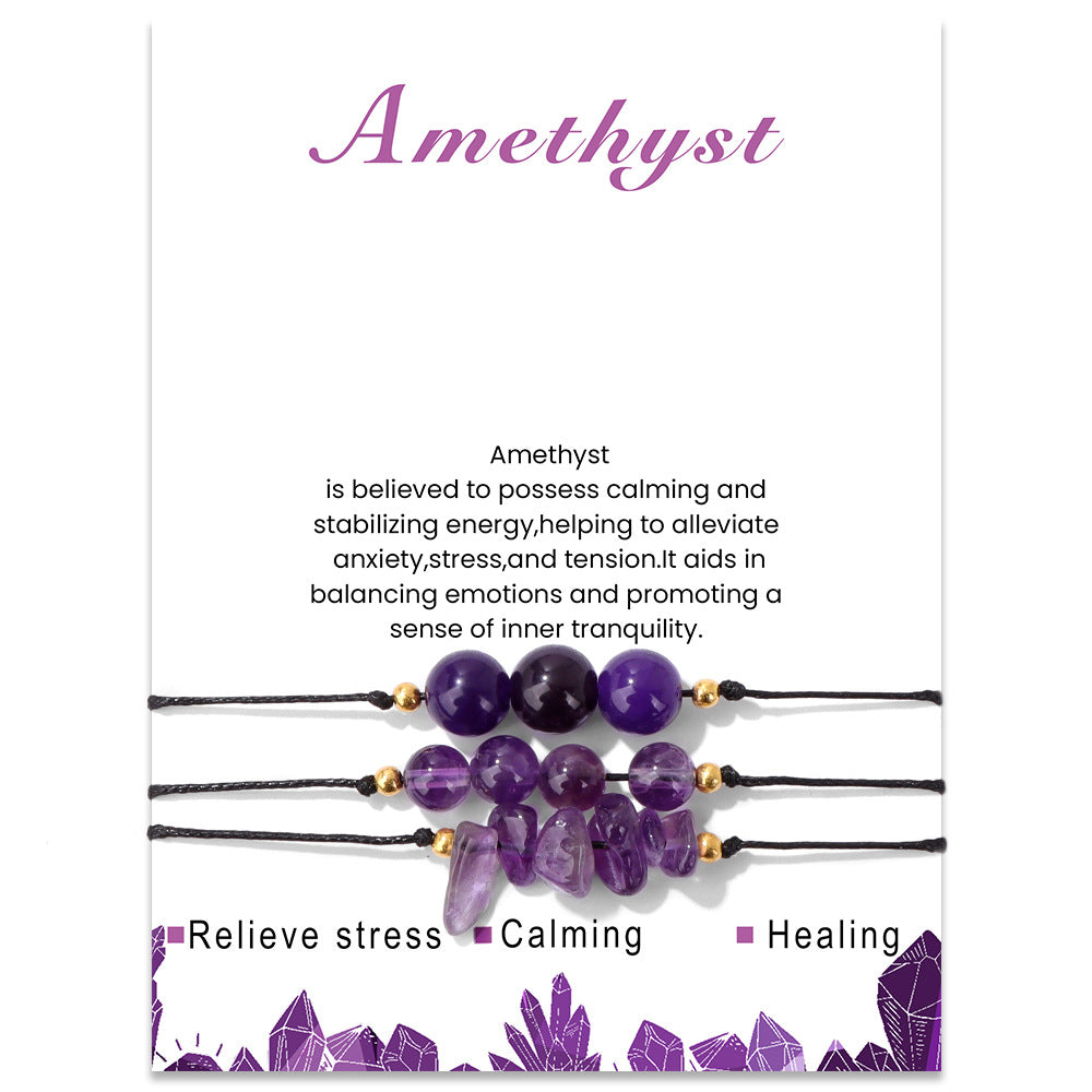 Wholesale Natural Stone Crystal Set Crushed Stone Beads Handmade Woven Bracelets ACC-BT-GEB010