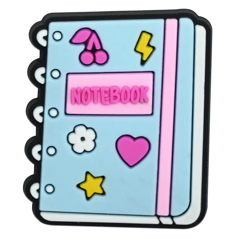 Wholesale Random 100pcs Creative learning series  PVC Soft Rubber Shoe Buckle Decoration