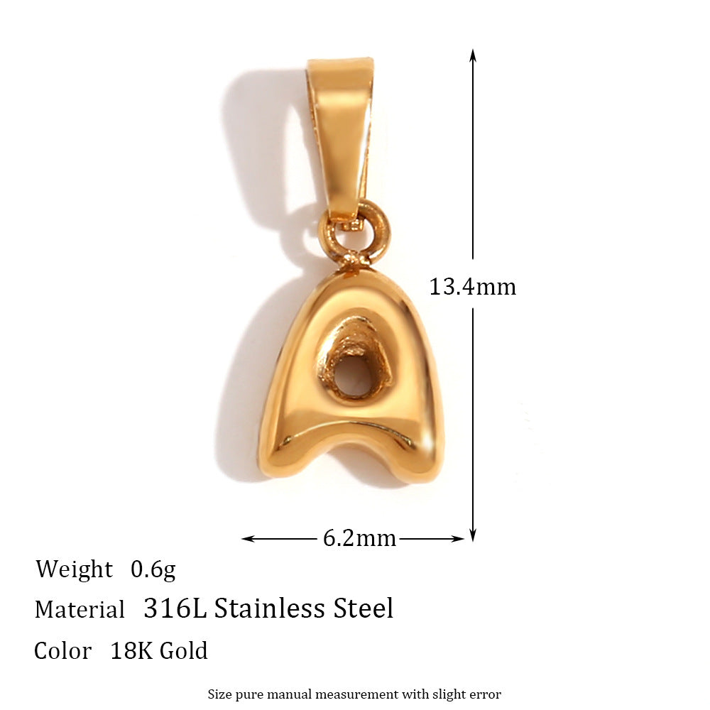 Wholesale English Pendant Stainless Steel Plated with 18K Gold Necklace Accessory ACC-NE-DingRan004