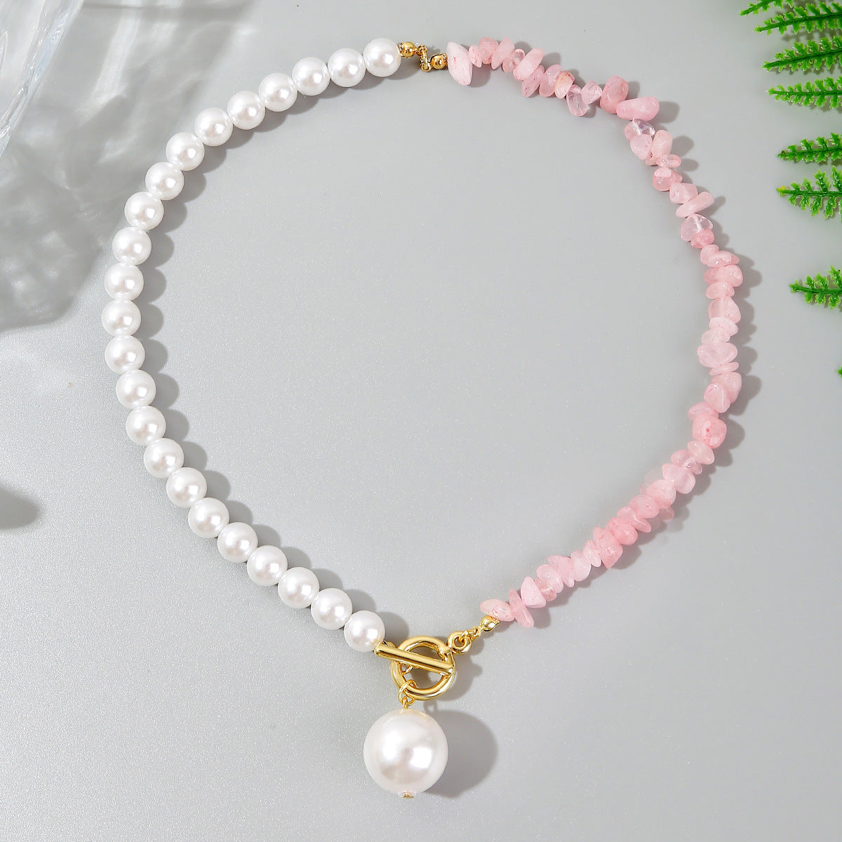 Wholesale Color Stone Beaded Necklace Natural Stone Clavicle Chain Necklace