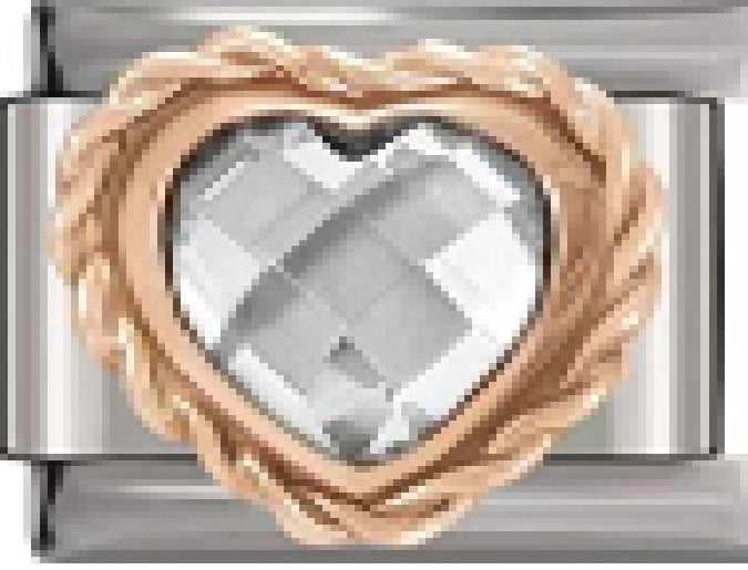 Wholesale Italian Charm Bracelet 9mm DIY Splicing Diamond Four-Leaf Clover Stainless Steel Composable Bracelet