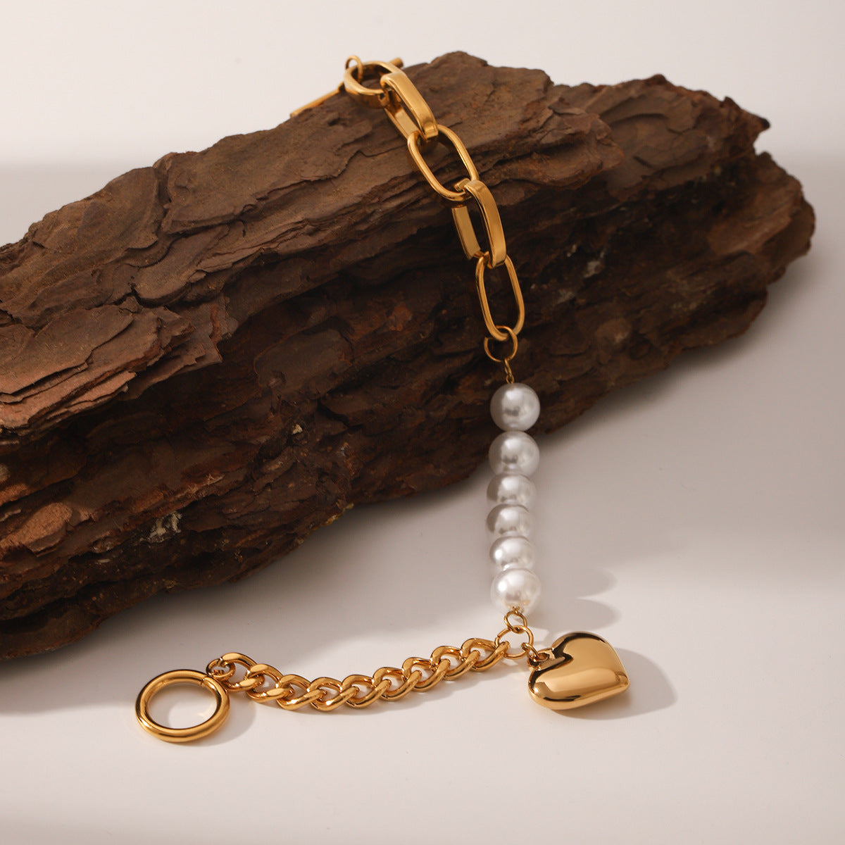 Wholesale  Heart-Shaped Pendant Titanium Steel Bracelet Fine Jewelry