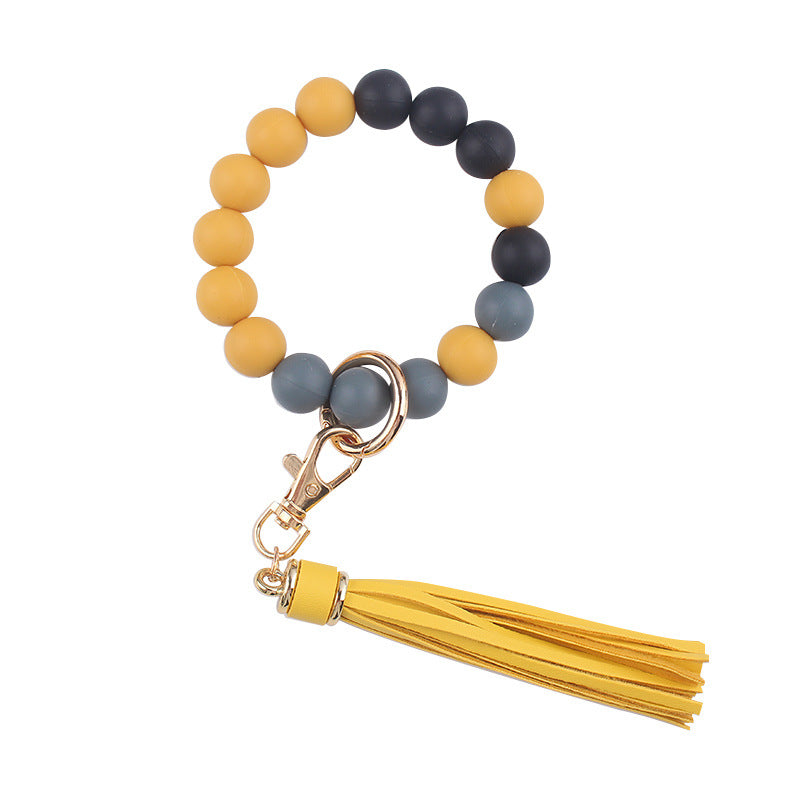 Wholesale Cartoon Solid Color Silicone Beaded Wrist Keychain ACC-KC-GuangTian060