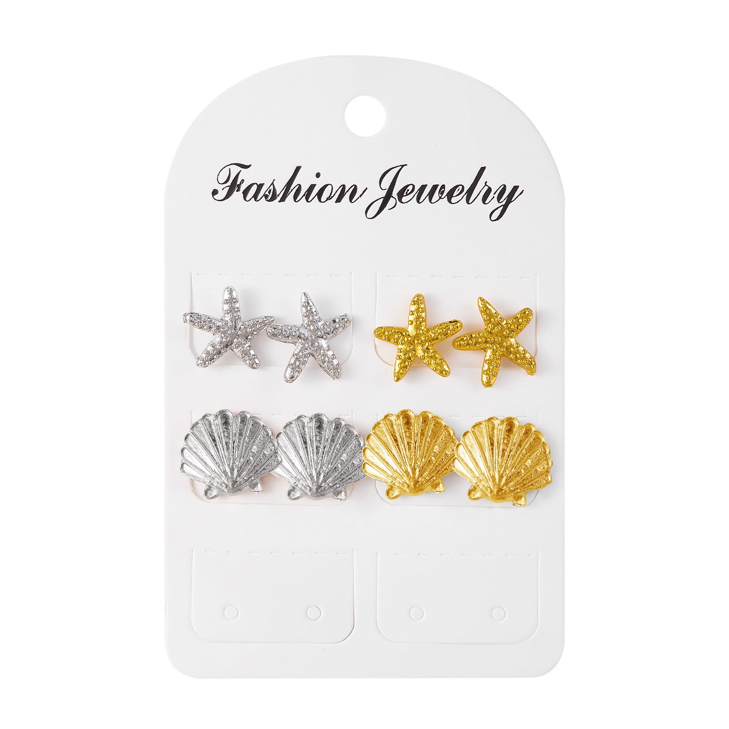 Wholesale sea shell earrings  alloy starfish shell earrings  suit