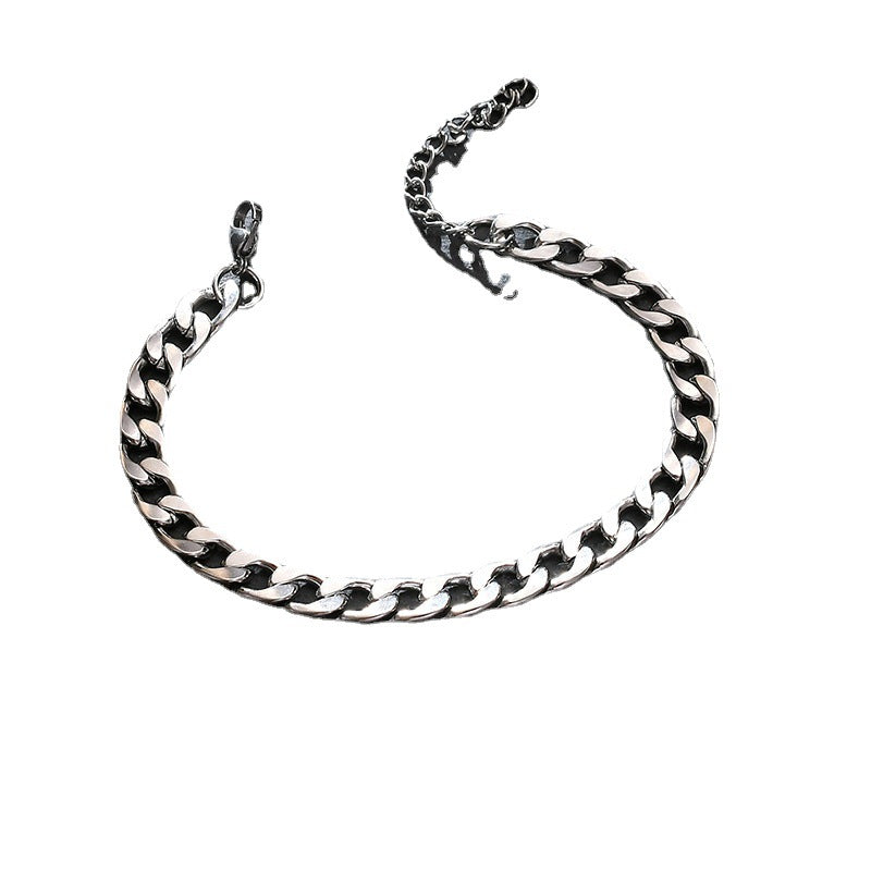 Wholesale Unisex Polished Titanium Steel Cuban Chain Bracelet - Stylish Hip Hop Jewelry Accessory for Everyday Gift