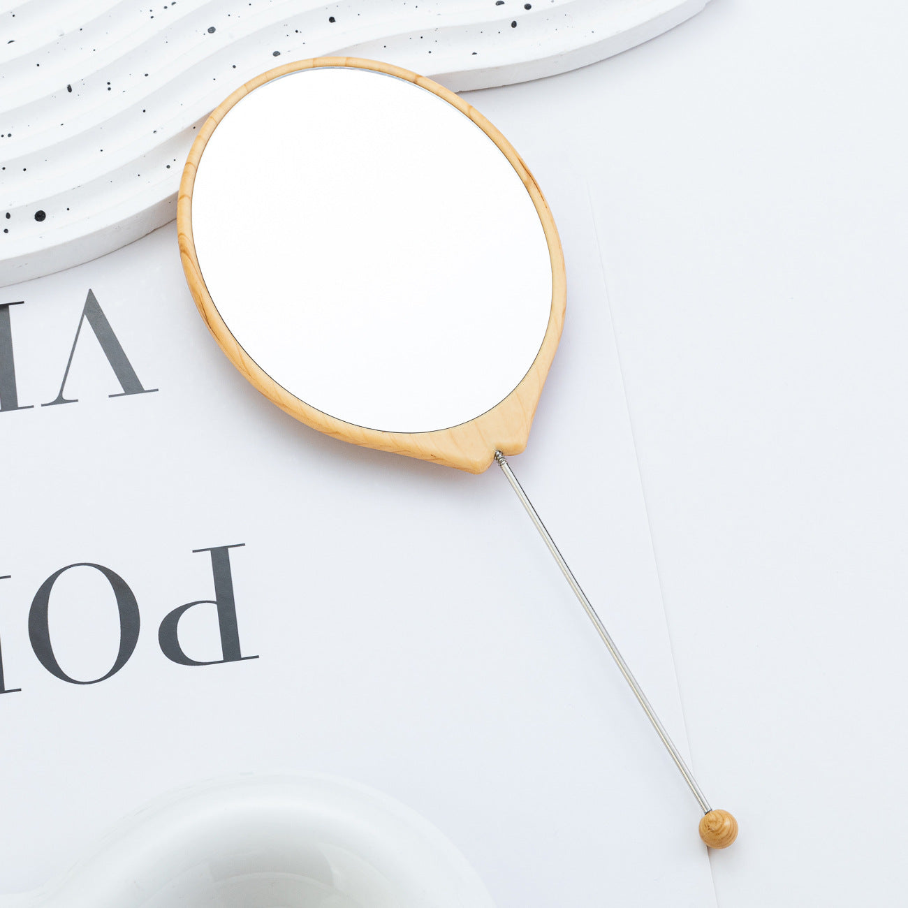 Wholesale  DIY Beaded Oval Wood Grain Mirror