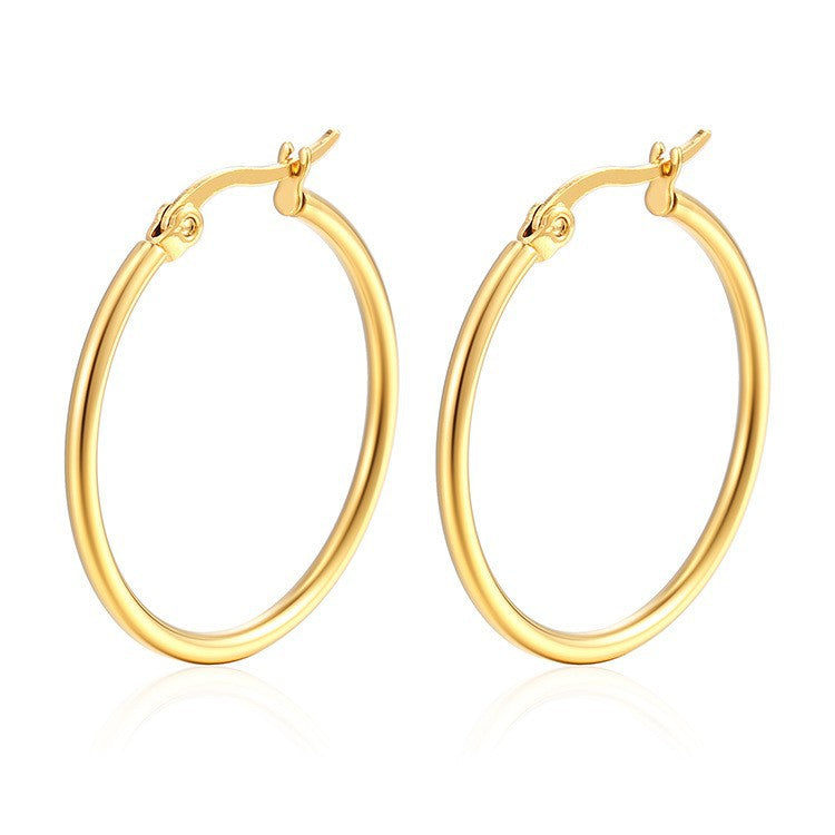 Wholesale Gold Titanium Steel Small Earrings ACC-ES-MuShan049