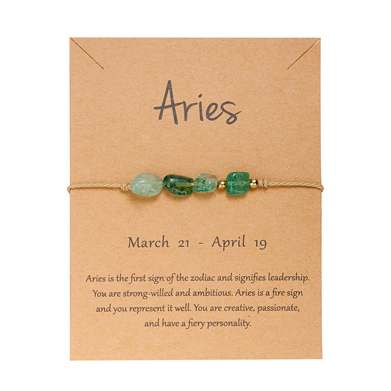 Wholesale Zodiac Natural Stone Handwoven Bracelet Women S Gift Jewelry Accessory