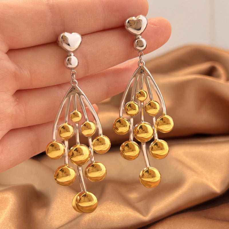 Wholesale Stainless steel earrings European and American style 18K gold and silver plated design
