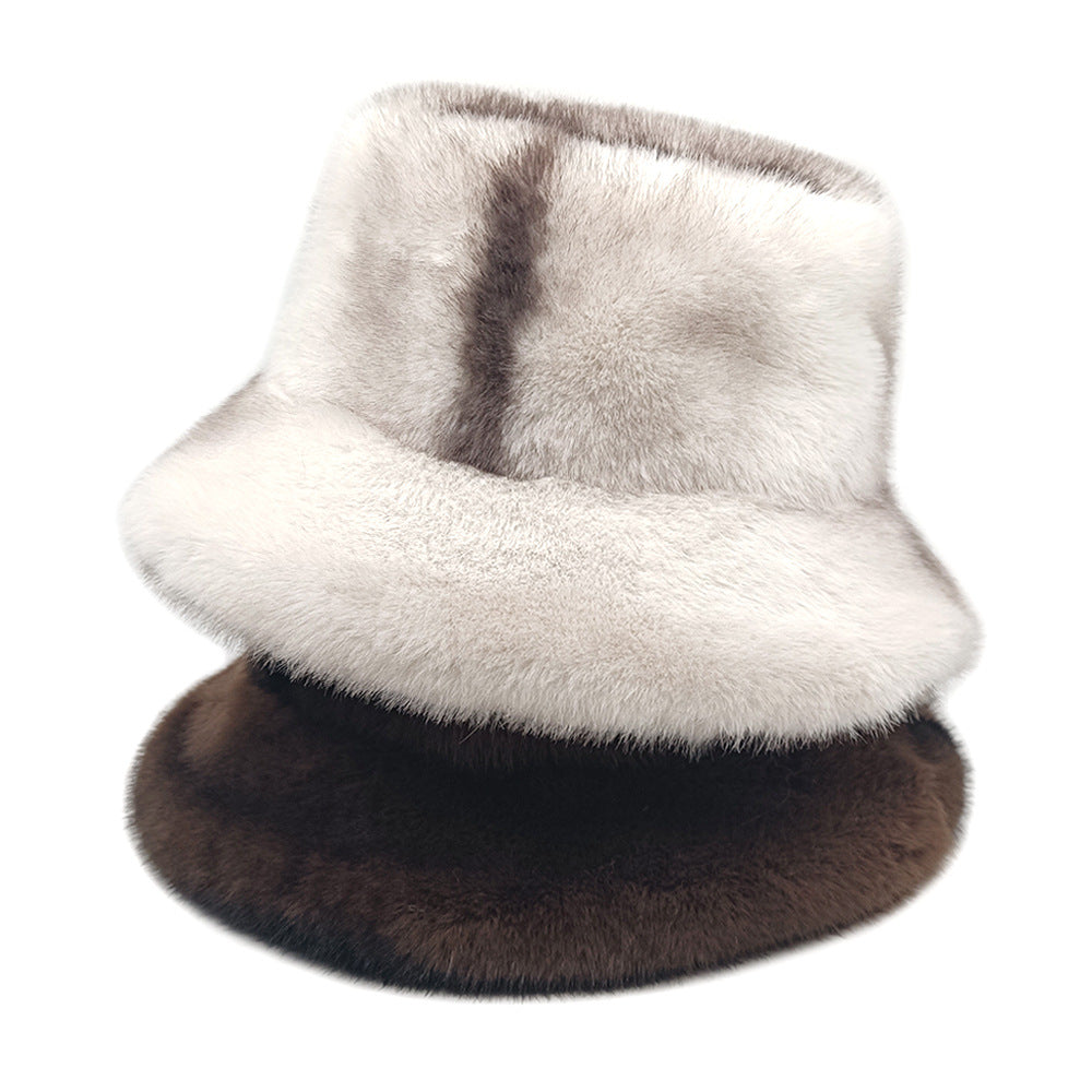 Wholesale Winter plush hat with thick ear protection furry bucket hat