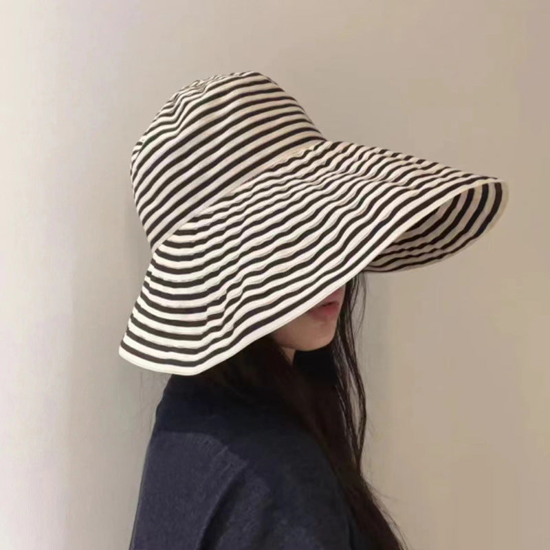 Wholesale  Summer Striped Fisherman Hat Bucket Hat