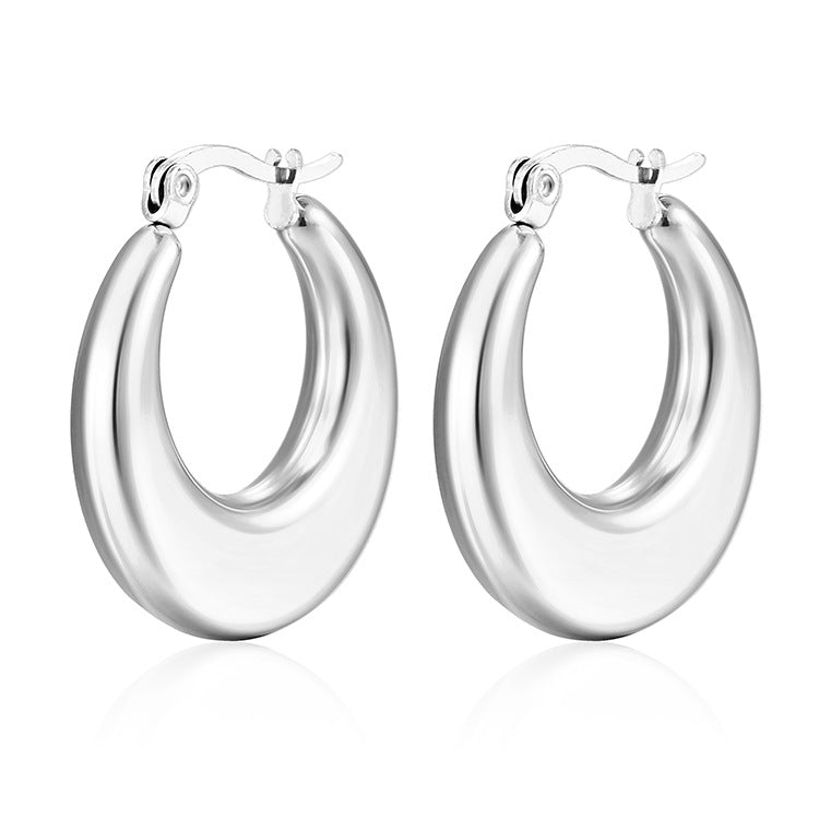 Wholesale Smooth Hollow 18K Stainless Steel Earrings ACC-ES-MuShan036