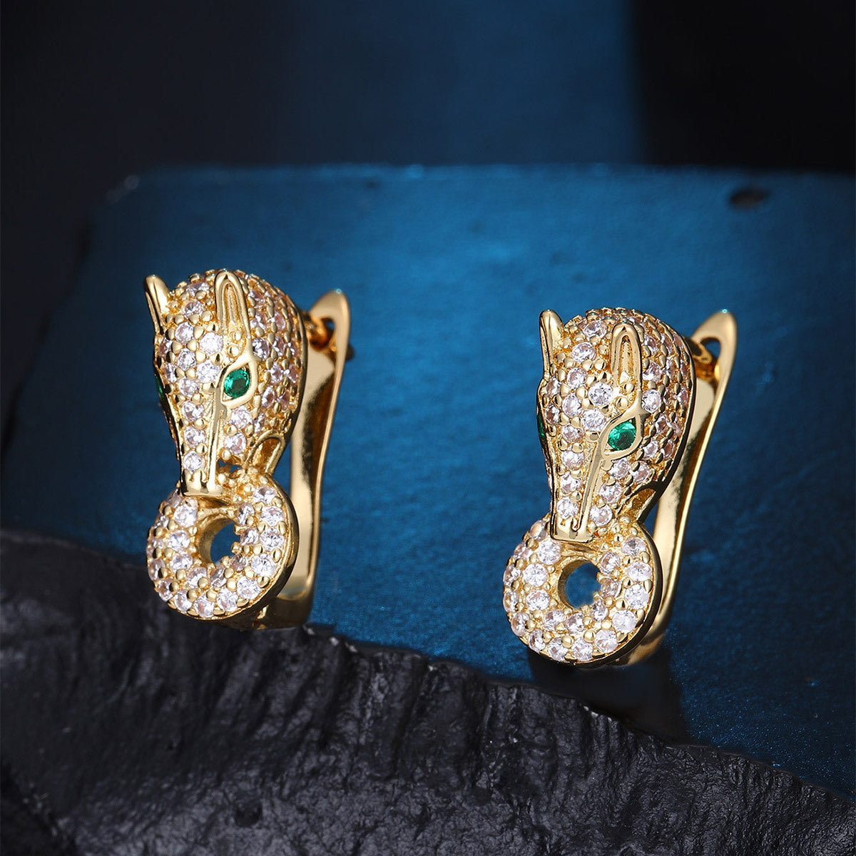 Wholesale Leopard Head Stud Earrings,  Copper Electroplated Fashion Accessory for Boutique Resale