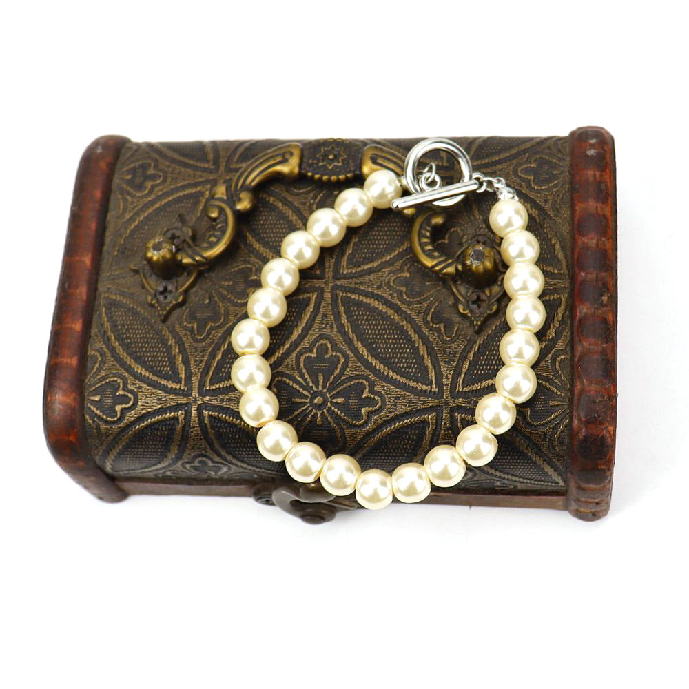 Wholesale Imitation Pearl Letter Bracelet - Stylish Unisex Electroplated Fashion Accessory for Boutique Resale