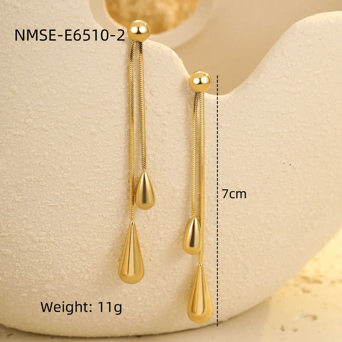 Wholesale Retro  Metal Earrings Stainless Steel  Drop-shaped Earrings