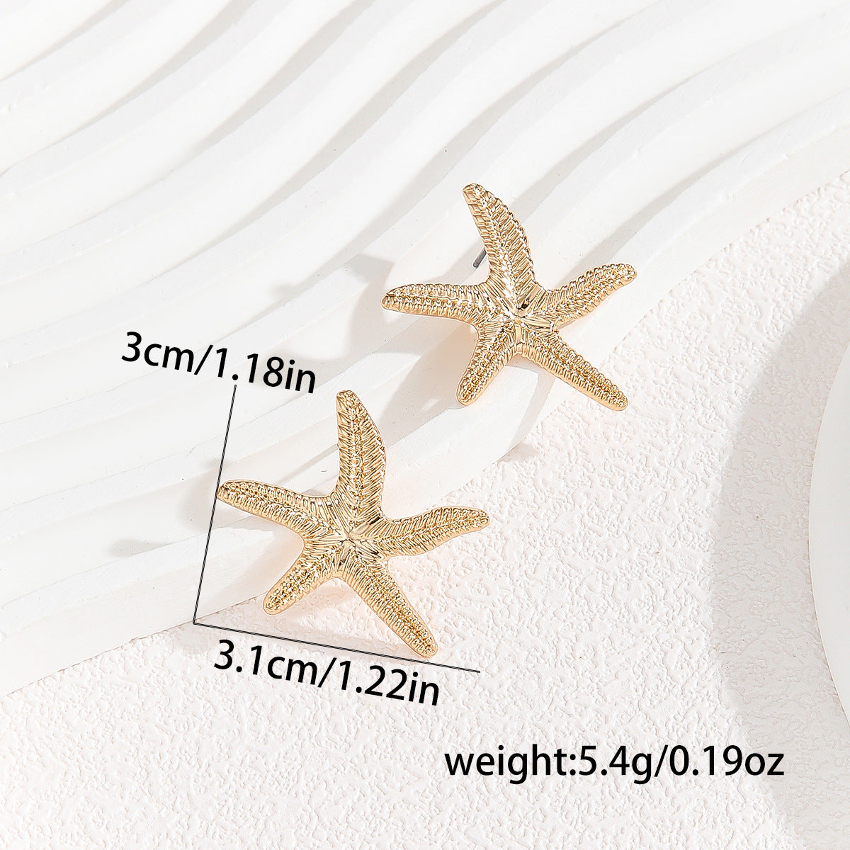 Wholesale 12pcs Geometric Ocean Style Starfish Earrings