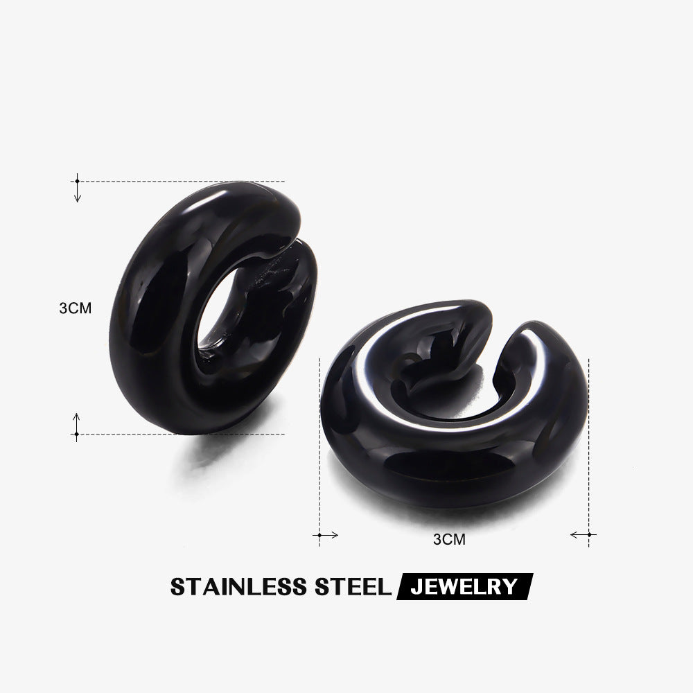 Wholesale C-shaped 18K gold plated stainless steel hollow ear bones