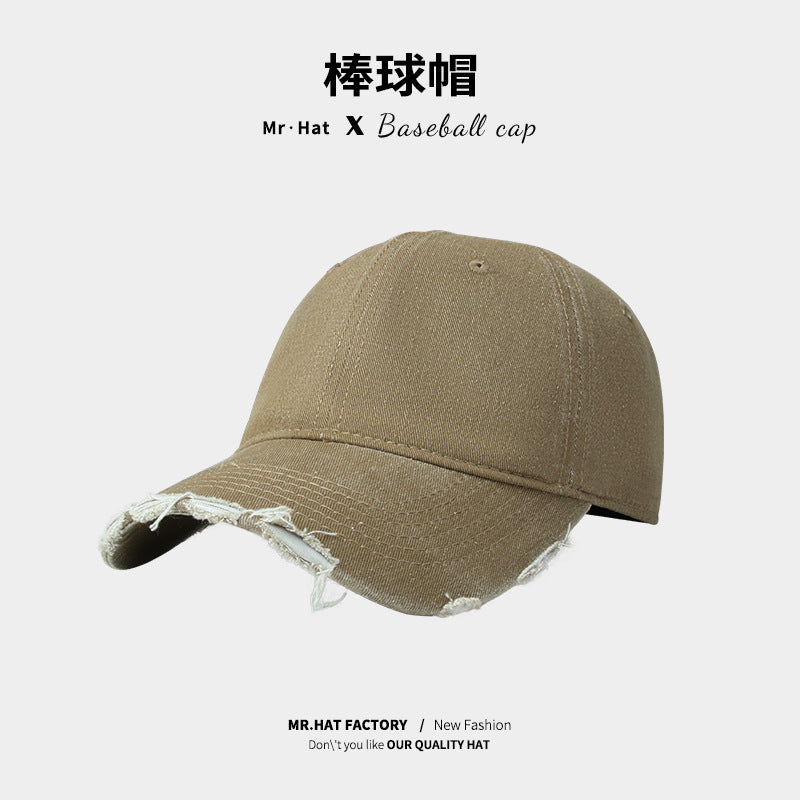 Wholesale Vintage Plain Cotton Hat Frayed Edge Baseball Cap ACC-HT-JiaXun002