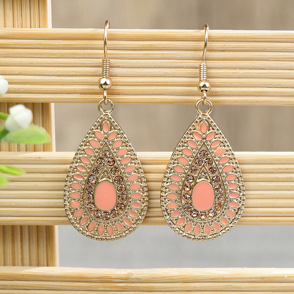Wholesale Bohemian Retro Colorful Drop Earrings Alloy Electroplated Fashion Accessory